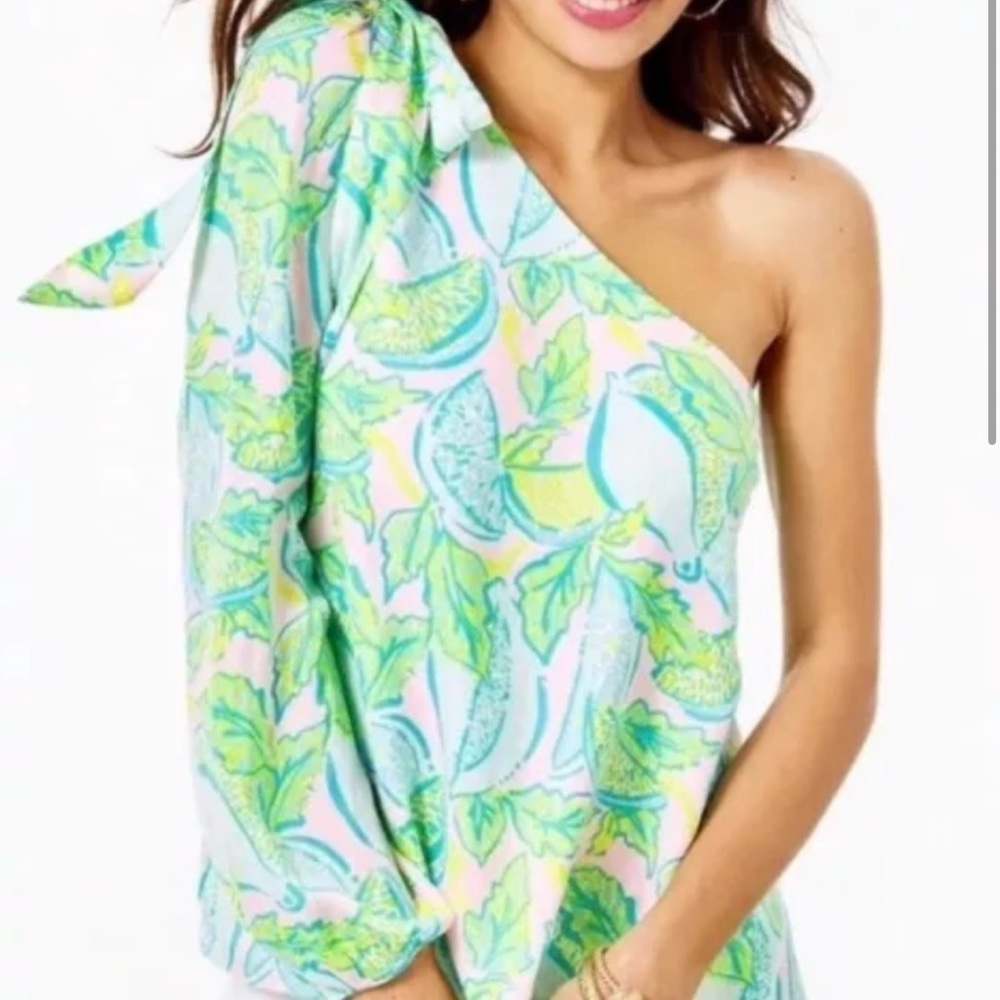 Lilly Pulitzer Avena off shoulder top in Urchin Pink
